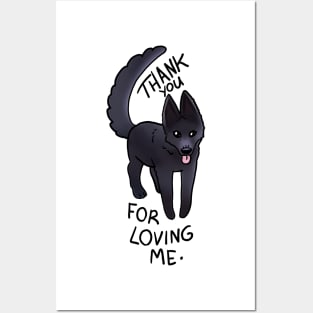 THANK YOU FOR LOVING ME DOGGO STICKER Posters and Art